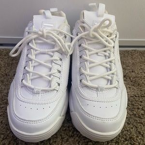 White Fila Disruptors